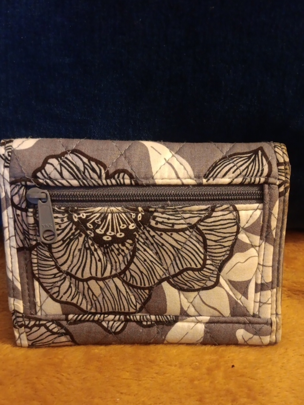 Vera Bradley Taupe and Cream Quilted Floral Wallet - Picture 2 of 6